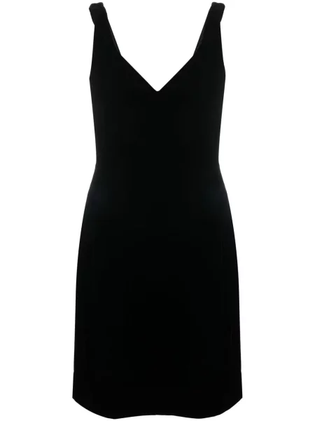 Rochie fără mâneci Emporio Armani fără mâneci cu decolteu în V de costum negru