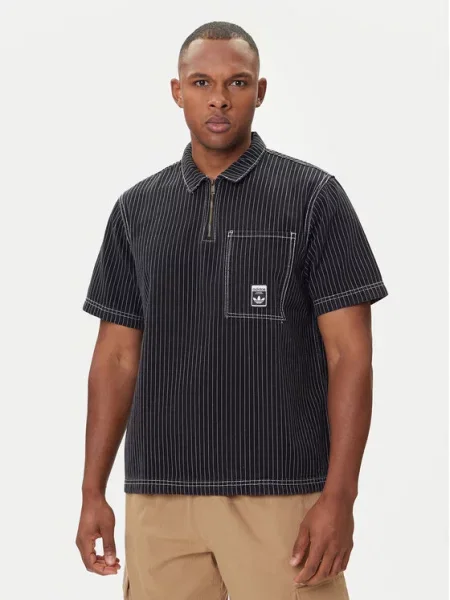 Adidas Polo marškinėliai Wabash Loose Fit juoda