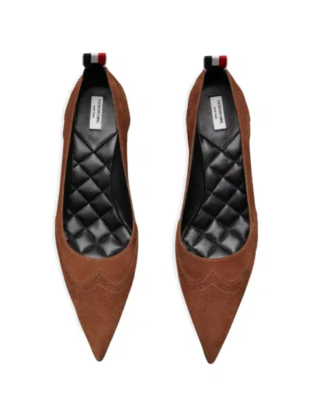Pantofi cu toc Thom Browne din piele de căprioară maro