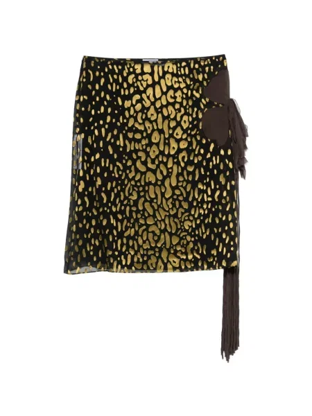 Fustă midi Ferragamo cu imagine până la genunchi negru