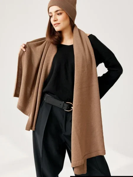 Šal Ander iz merina črna