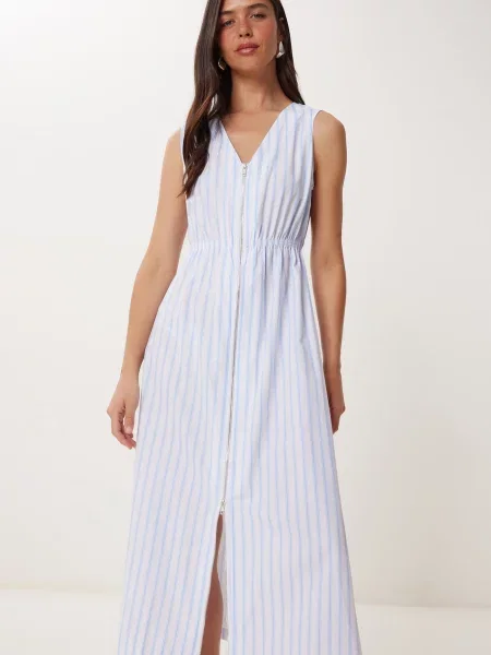 Happiness İstanbul Rochie albastru deschis / natural alb