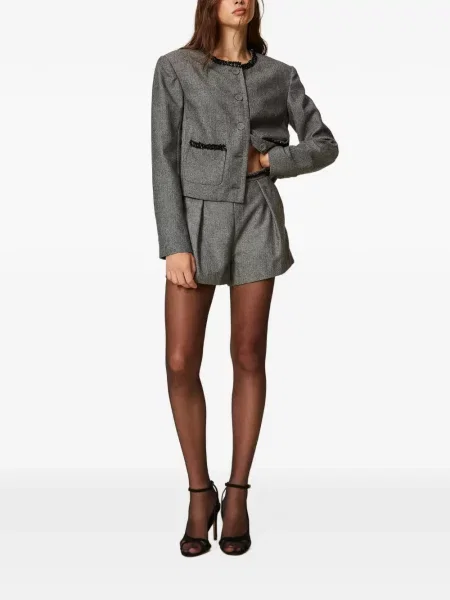 Pantaloni scurți Twinset de lână gri