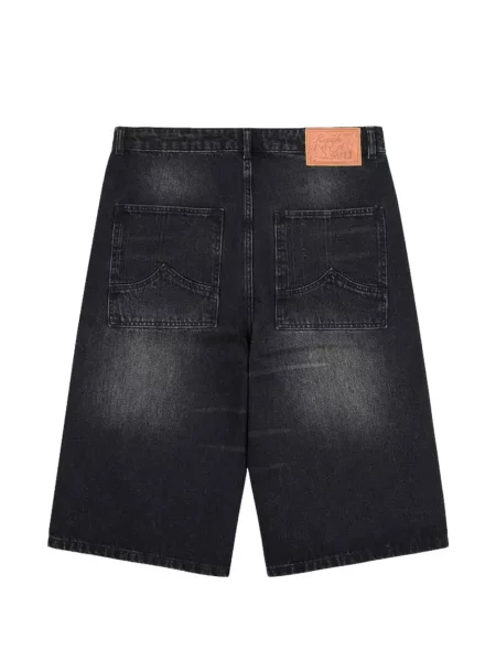 Cu centură pantaloni scurți Rough. negru