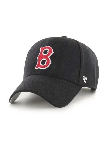 Vlněná kšiltovka 47 brand MLB Boston Red Sox s aplikací černá