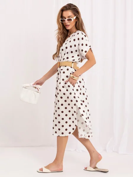 Cu centură fustă midi Italy Moda alb