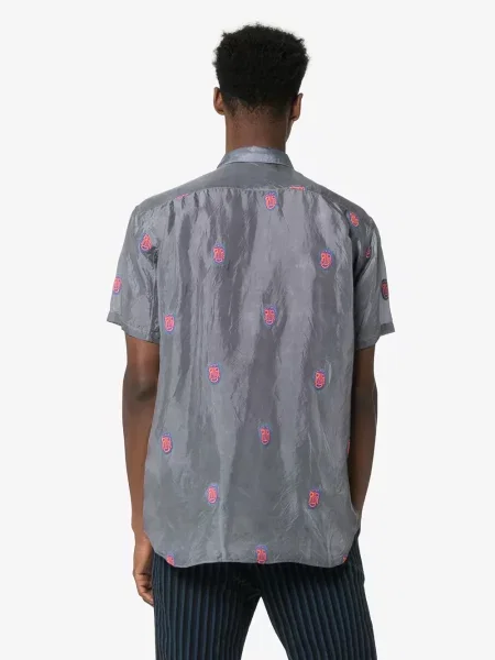 Къс риза Comme Des Garçons Shirt бродирана сиво