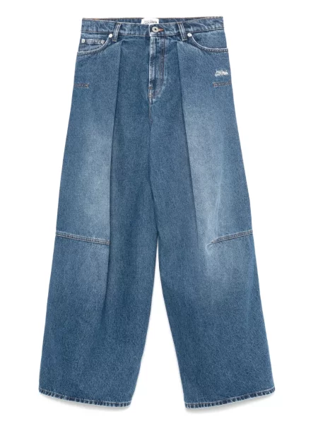 Blugi Jean Paul Gaultier cu broderie albastru