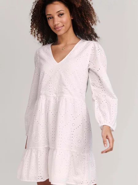 Shiwi Rochie BRODERIE ANGLAISE' alb