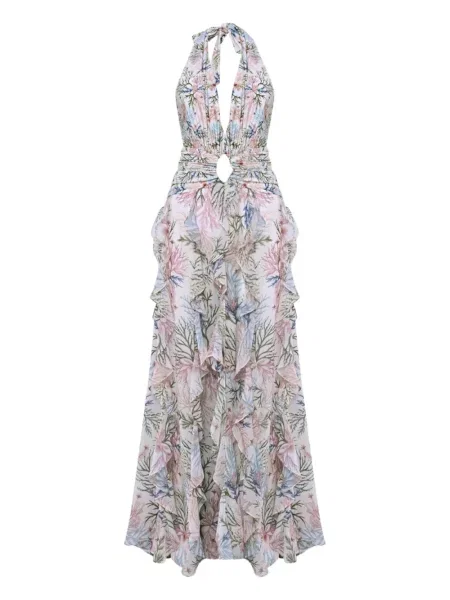 Rochie Patbo cu model floral cu imagine de costum alb