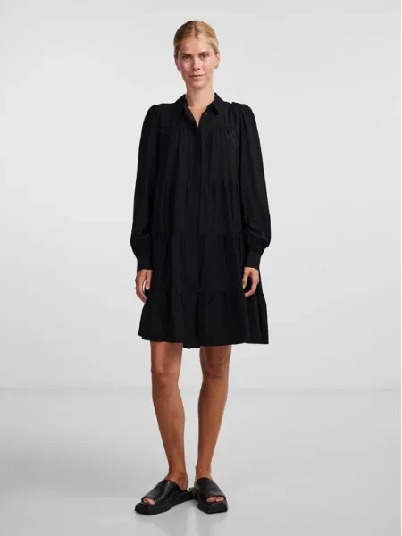 YAS Rochie tip cămașă Pala negru