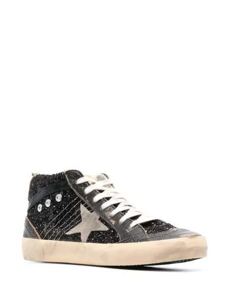 Nėriniuotos sportbačiai Golden Goose Mid Star su raišteliais juoda