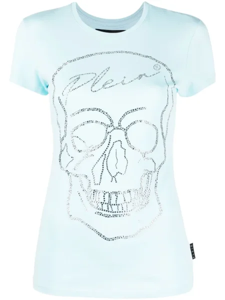 Tricou Philipp Plein de cristal albastru