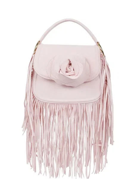 Geantă shopper Gedebe cu franjuri cu model floral roz