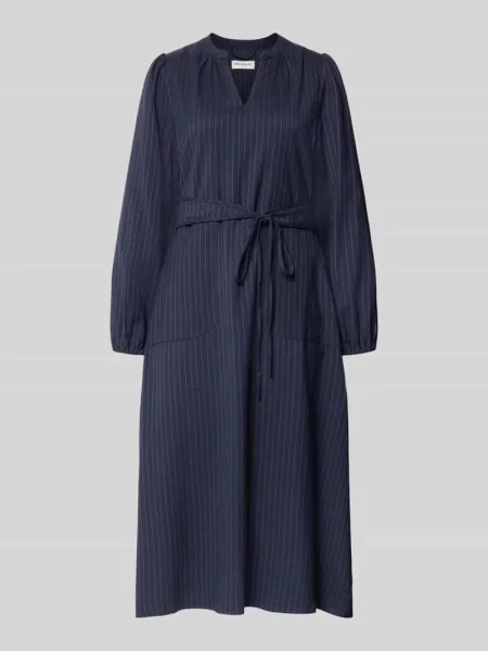 Sukienka midi z dodatkiem i tasiemką w talii model Paris' Lollys Laundry granatowa