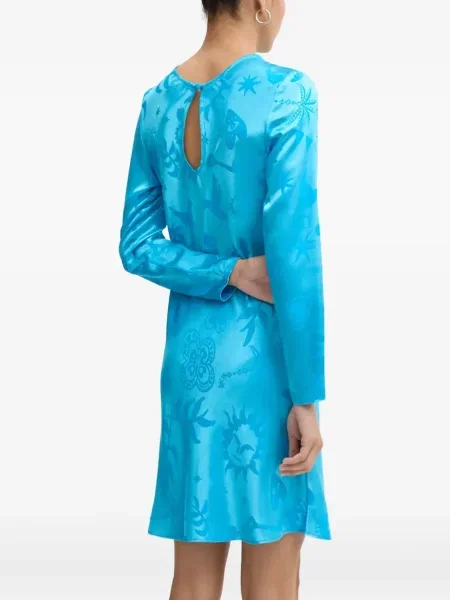 Rochie maxi Never Fully Dressed lungă de costum albastru