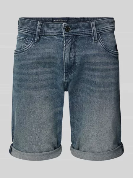 Bermudy o kroju slim fit z mieszanki bawełny model ‘PIERS’ Tom Tailor Denim niebieskie