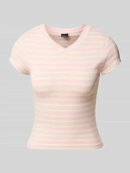 T-shirt we wzorze na całej powierzchni z dekoltem w serek Gina Tricot różowa