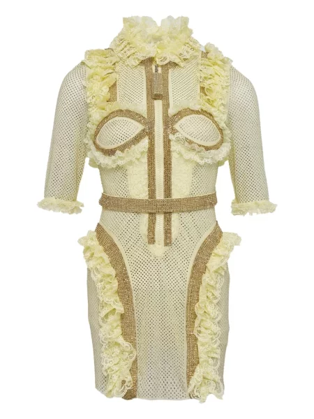 Mini rochie mini Self-portrait de costum mini galben