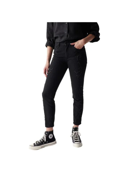 Džínsy Salsa čierna