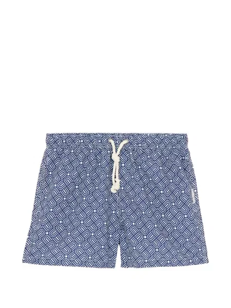 Slip de baie Gassa D Amante cu imagine cu imprimeu geometric cu cordon albastru