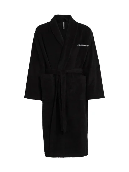 Karl Lagerfeld Halat de baie lung / alb negru