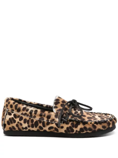 Pantofi loafer Isabel Marant cu imagine cu model leopard maro