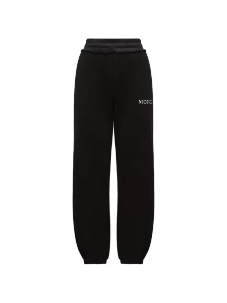 Pantaloni Moncler alergare cu autograf negru
