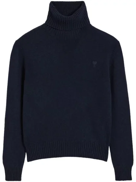 Sweter Ami Paris wełniany niebieski