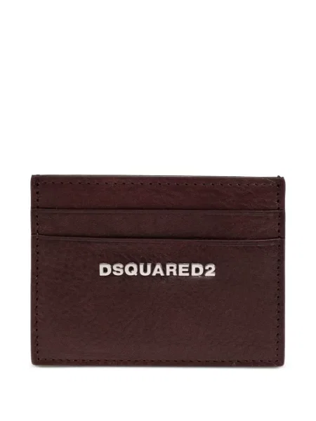 Portofel Dsquared2 din piele cu autograf maro