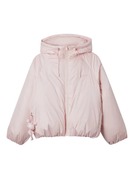 Mini bunda Mini Cream s kapucí růžová