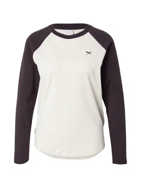 Iriedaily Tricou Flaggy maro închis / amestacat alb