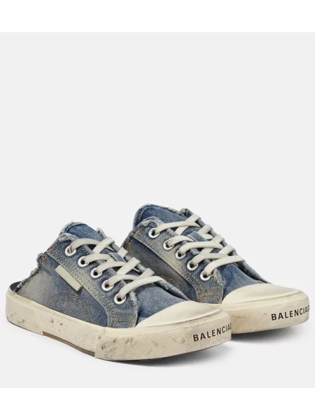 Мюли Balenciaga с протрити краища синьо