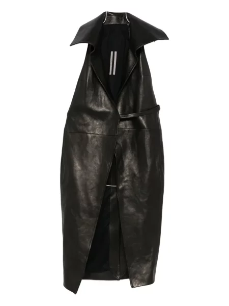 Palton Rick Owens din piele negru