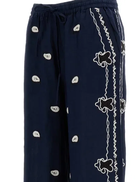 Pantaloni P.a.r.o.s.h. cu broderie albastru