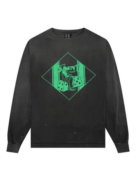 Tricou Saint Mxxxxxx zdrențuiți lung negru