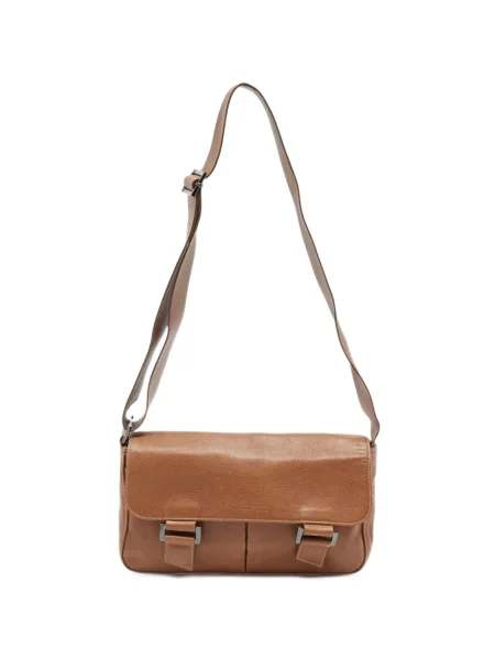 Geantă Longchamp din piele cu bretele maro