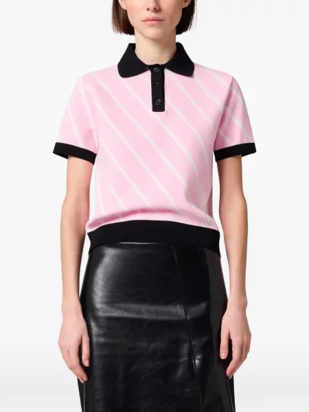 Tricou polo Msgm cu dungi roz