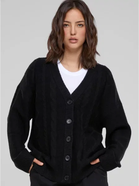 Cardigan Urban Classics tricotate negru