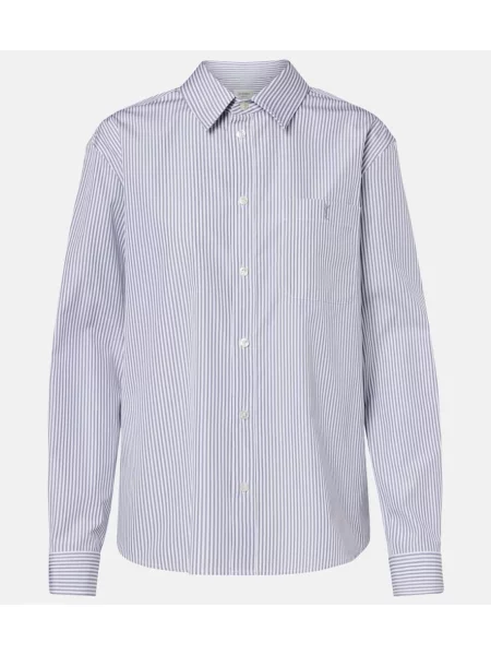 Cămașă Saint Laurent cu dungi din poplin alb