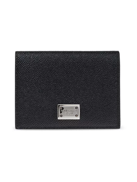 Portfel Dolce And Gabbana skórzany z logo czarny