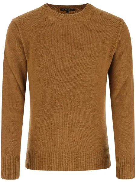 Pulover Brian Dales cu decolteu rotund maro