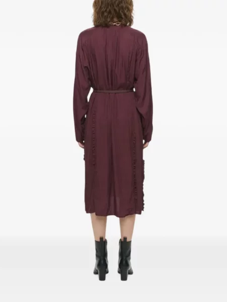Rochie midi Plan C cu volane roșu
