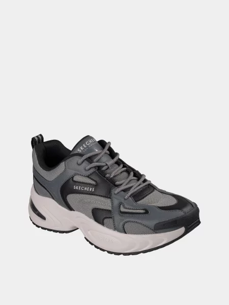 Кожаные повседневные кроссовки Skechers серые