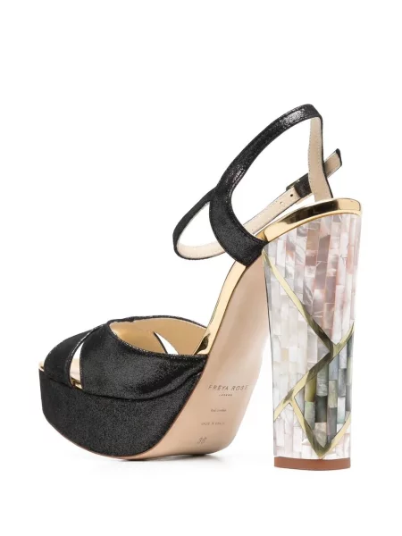 Sandale Freya Rose din piele de căprioară negru