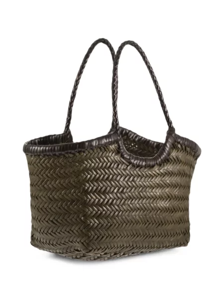 Geantă shopper Dragon din piele verde