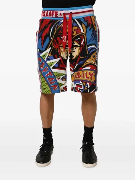 Pantaloni scurți Dolce & Gabbana cu imagine albastru