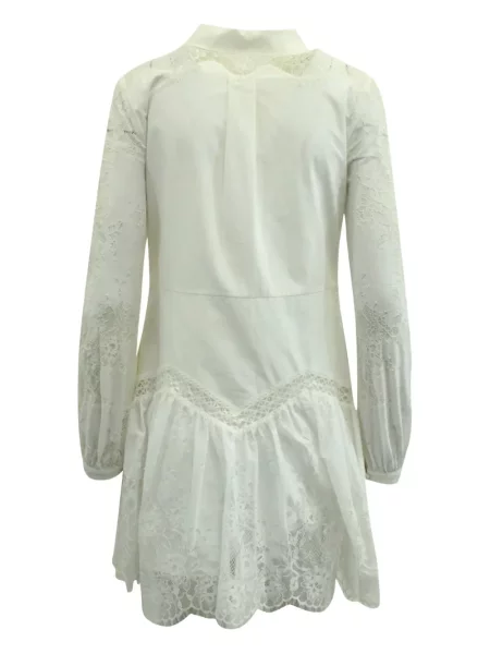 Rochie mini Self-portrait din dantelă de costum alb