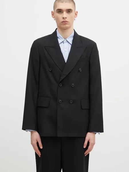 Our Legacy geacă de lână Unconstructed Db Blazer negru