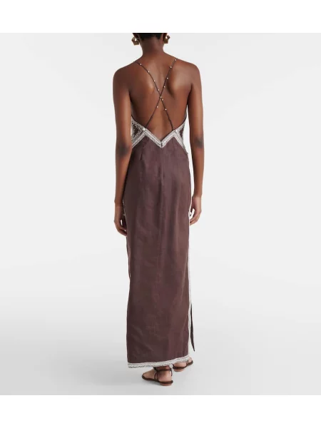 Rochie maxi Alemais de costum maro